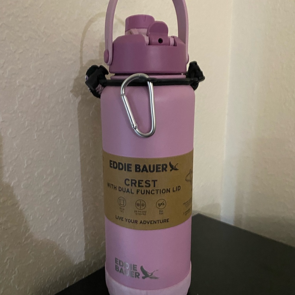 Eddie Bauer Pink Water Bottle with Dual Function Lid